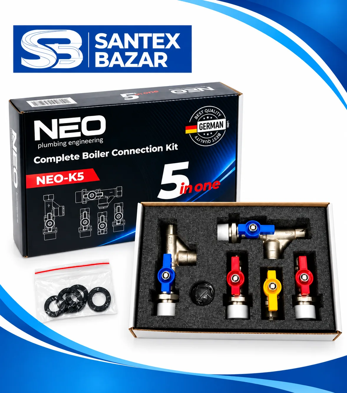 NEO-K5 — Qozon (Boiler) ulash komplekti, 5 in 1