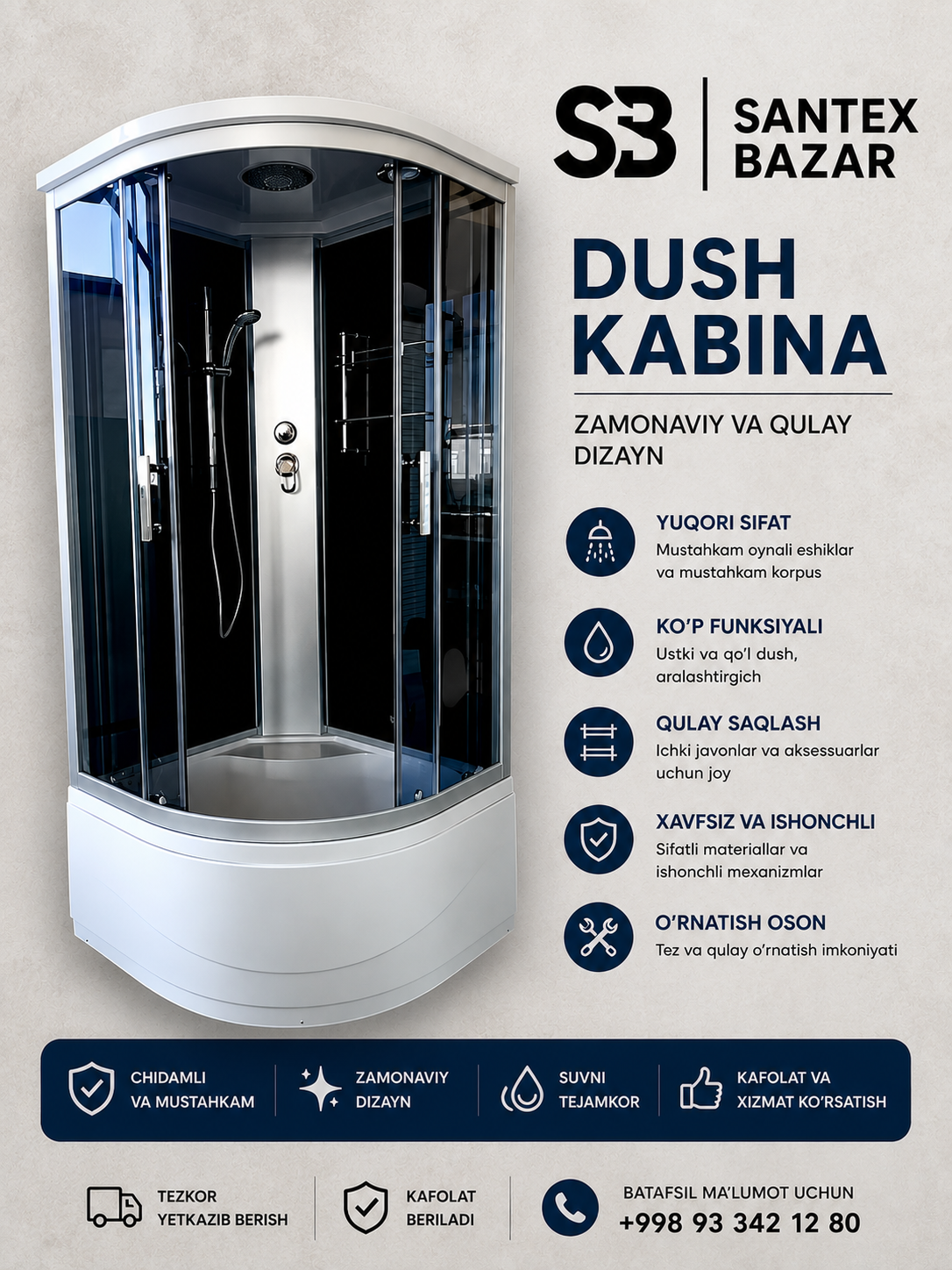 Dush kabina  90x90
